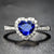 Blue Heart Sparking Engagement Ring